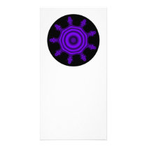 Purple Burst. Fractal Art. Purple and Black. Custom Photo Card