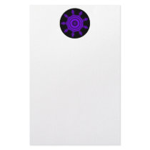 Purple Burst. Fractal Art. Purple and Black. Personalized Stationery