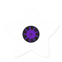 Purple Burst. Fractal Art. Purple and Black. Star Stickers