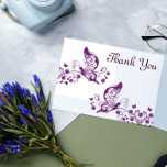 Purple butterflies thank you cards