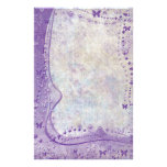 Purple Butterfly Border Stationery Paper