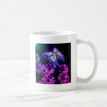 Purple Butterfly Daisy Coffee Mug