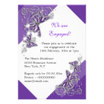Purple butterfly engagement wedding anniversary custom invite