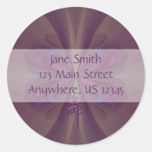 Purple Butterfly Envelope Seal Round Stickers