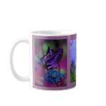 Purple Butterfly Floral Collage Mugs