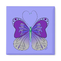 Purple Butterfly magnet magnets