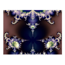 Purple Butterfly on Ice Crystals Fractal Art Gifts Postcards