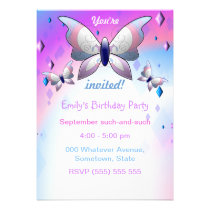 Purple butterfly party invitations (Customizable!) invitations
