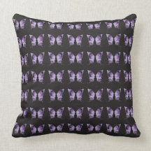 Purple Butterfly Pattern Throw Pillow