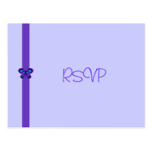 Purple Butterfly Ribbon RSVP Postcard