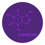 Purple Caffeine Molecule Sticker