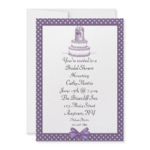 Purple Cake Dots Custom Invites