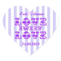 Purple Candy Stripe LOVE SWEET LOVE sticker