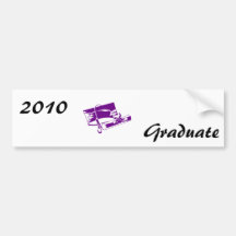 Purple Cap & Diploma Bumper Sticker