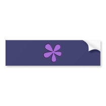 Purple Cartoon Flower Bumper Stickers