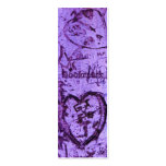 Purple Carved Graffiti Heart BOOKMARK business cards