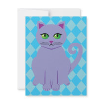 Purple Cat Personalized Announcements