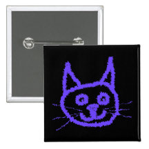 Purple Cat Pinback Button