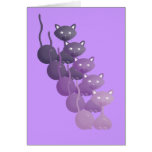 Purple Cats Relaxing Greeting Card