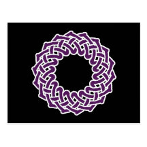 Purple celtic knotwork basket post cards