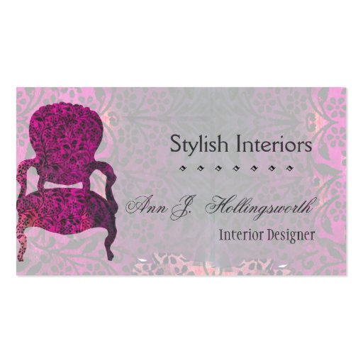 Purple Chair Template Business Cards