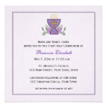 Purple Chalice First Communion Personalized Invites
