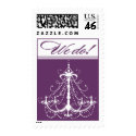 Purple Chandelier Wedding Postage postage