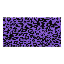 purple cheetah photo card template