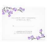 Purple Cherry Blossom RSVP Cards