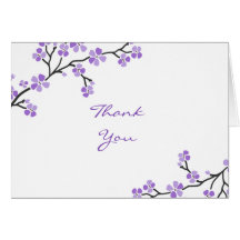 Purple Cherry Blossom Thank You cards