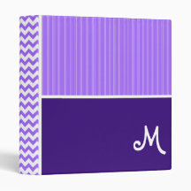 Purple Chevron Pattern Vinyl Binders