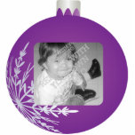 Purple Christmas Ball Ornament Photo  Frame Photo Sculptures