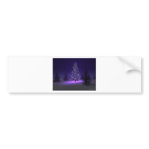 Purple Christmas Tree Bumper Sticker