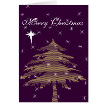 Purple Christmas Tree Holiday Card