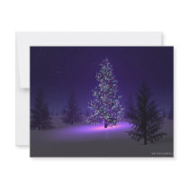 Purple Christmas Tree Personalized Invite