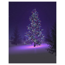 Purple Christmas Tree Letterhead Template