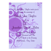 Purple Circle Swirl Wedding Invitation