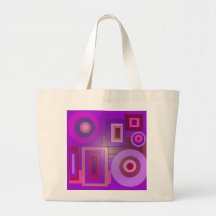 purple circles and squares tote bags