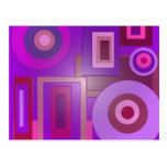 purple circles squares post cards