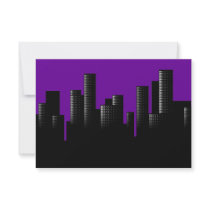 purple cityscape custom announcements