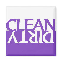 Purple Clean Dirty Dishwasher Magnet magnets