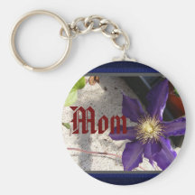 Purple Clematis Keychains