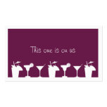 Purple cocktail wedding event custom drink ticket business card template