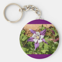Purple Columbine Key Chain