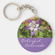 Purple Columbine Keychains
