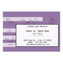 purple concert ticket invitation