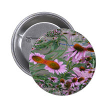 Purple Coneflowers Fractal Dance Buttons
