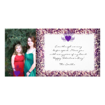 Purple Confetti Valentine Photo Card