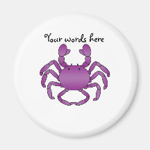 Purple crab fridge magnet