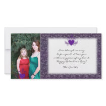 Purple Crackle Valentine Photo Card
